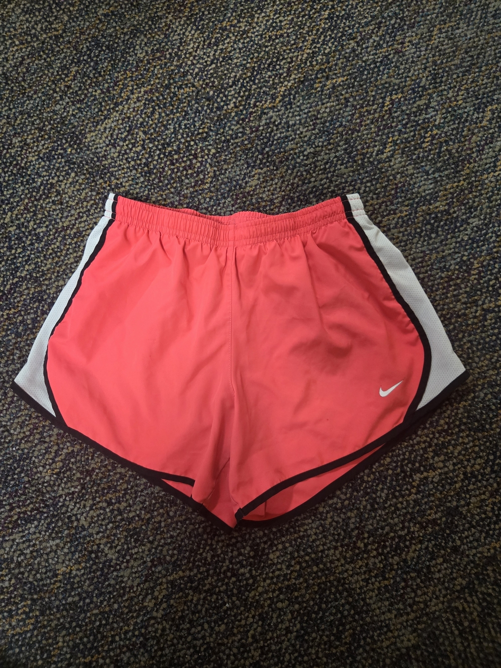 Nike Coral Pink Girls' Athletic Shorts with White & Black Trim